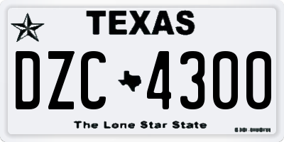 TX license plate DZC4300