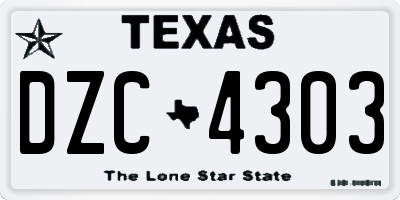 TX license plate DZC4303