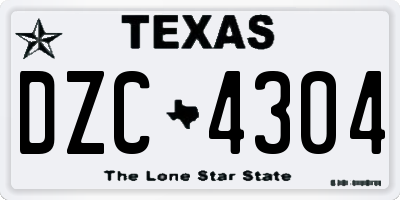 TX license plate DZC4304