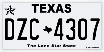 TX license plate DZC4307