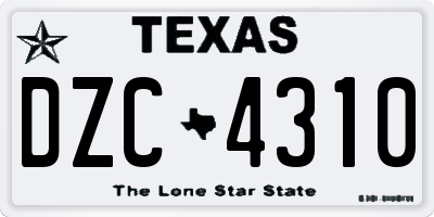TX license plate DZC4310
