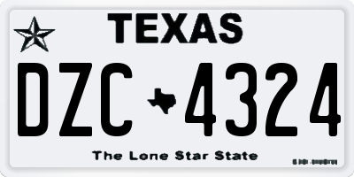 TX license plate DZC4324