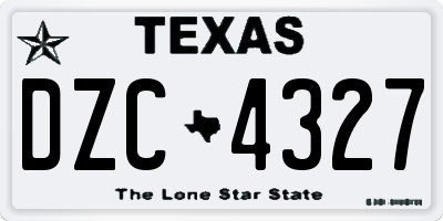 TX license plate DZC4327