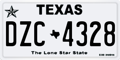TX license plate DZC4328