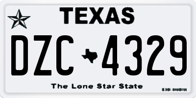 TX license plate DZC4329