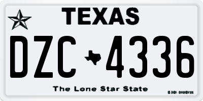 TX license plate DZC4336