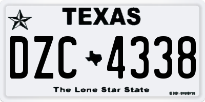 TX license plate DZC4338