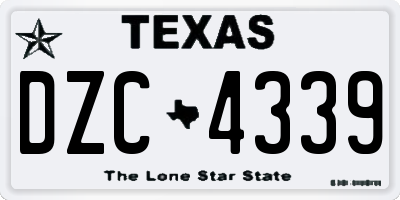 TX license plate DZC4339