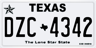 TX license plate DZC4342