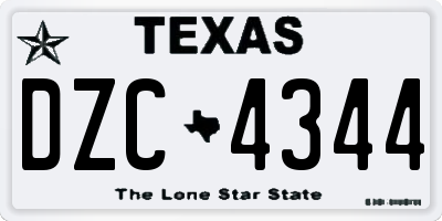 TX license plate DZC4344