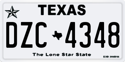 TX license plate DZC4348