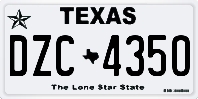 TX license plate DZC4350