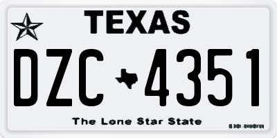 TX license plate DZC4351