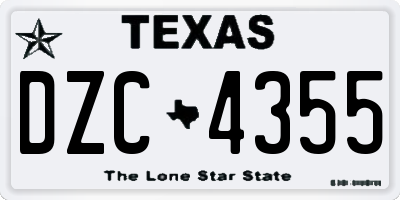 TX license plate DZC4355