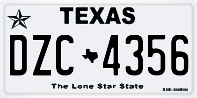 TX license plate DZC4356