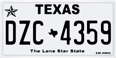 TX license plate DZC4359