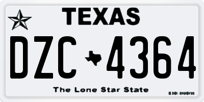 TX license plate DZC4364