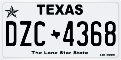 TX license plate DZC4368