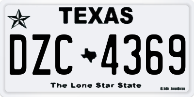 TX license plate DZC4369