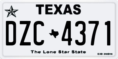 TX license plate DZC4371