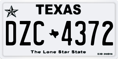 TX license plate DZC4372