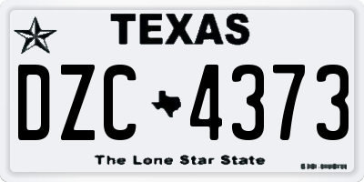 TX license plate DZC4373
