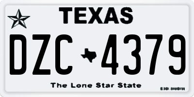 TX license plate DZC4379