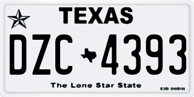 TX license plate DZC4393
