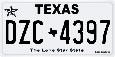 TX license plate DZC4397