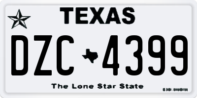 TX license plate DZC4399