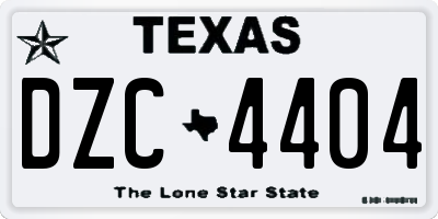 TX license plate DZC4404