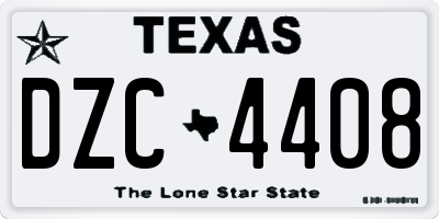 TX license plate DZC4408