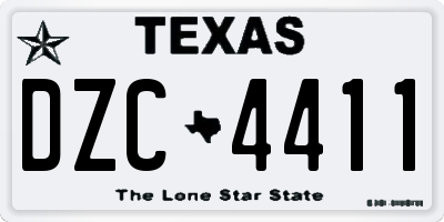 TX license plate DZC4411