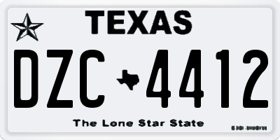 TX license plate DZC4412