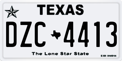 TX license plate DZC4413
