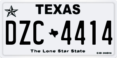 TX license plate DZC4414
