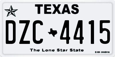 TX license plate DZC4415