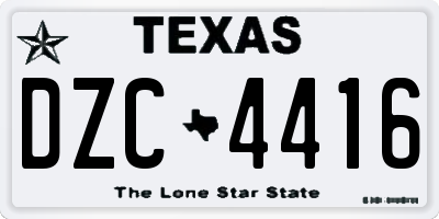 TX license plate DZC4416