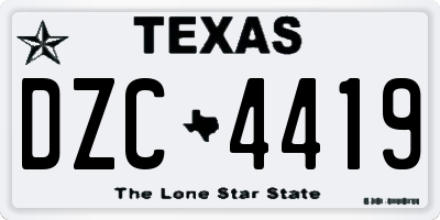 TX license plate DZC4419
