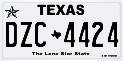 TX license plate DZC4424