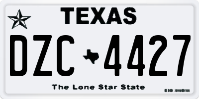 TX license plate DZC4427
