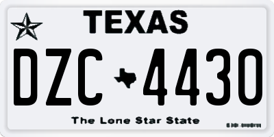 TX license plate DZC4430