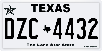 TX license plate DZC4432