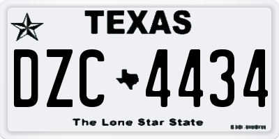 TX license plate DZC4434
