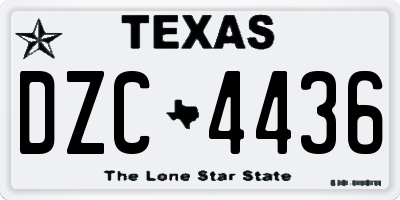 TX license plate DZC4436