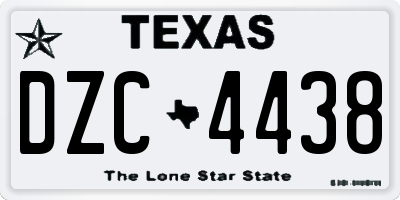 TX license plate DZC4438