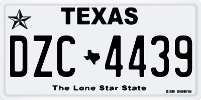 TX license plate DZC4439