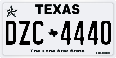 TX license plate DZC4440