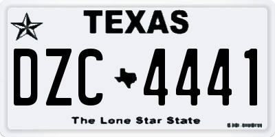 TX license plate DZC4441