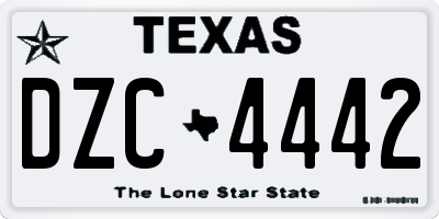 TX license plate DZC4442